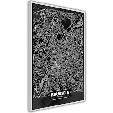 Poster Artgeist Affisch Dark Map of Brussels