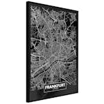 Poster Artgeist Affisch Dark Map of Frankfurt