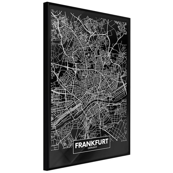 Poster Artgeist Affisch Dark Map of Frankfurt