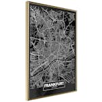 Poster Artgeist Affisch Dark Map of Frankfurt