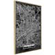 Poster Artgeist Affisch Dark Map of Frankfurt