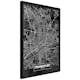 Poster Artgeist Affisch Dark Map of Frankfurt