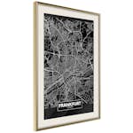 Poster Artgeist Affisch Dark Map of Frankfurt