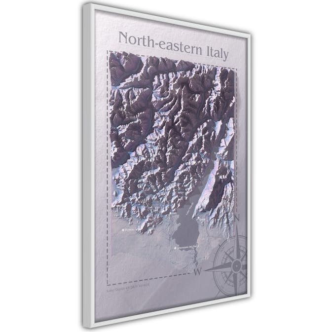 Poster Artgeist Affisch Isometric Map North-Eastern Italy