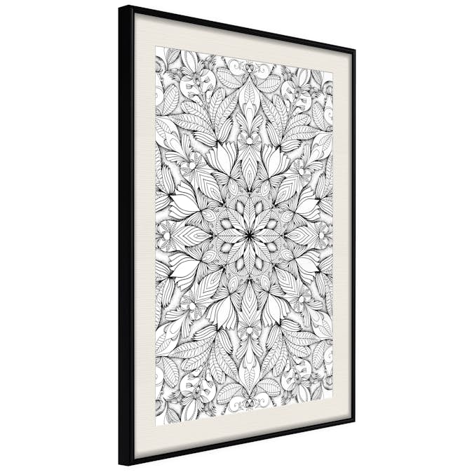 Poster Artgeist Affisch Monochrome Mandala