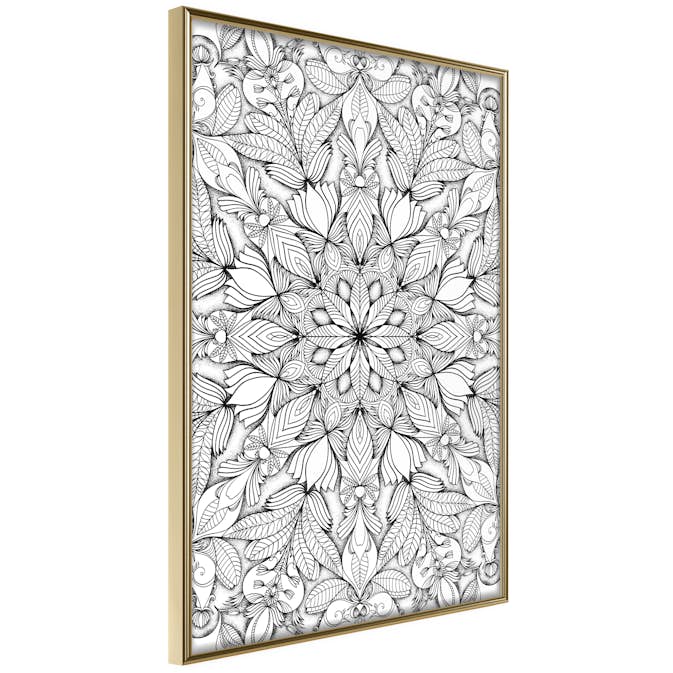 Poster Artgeist Affisch Monochrome Mandala