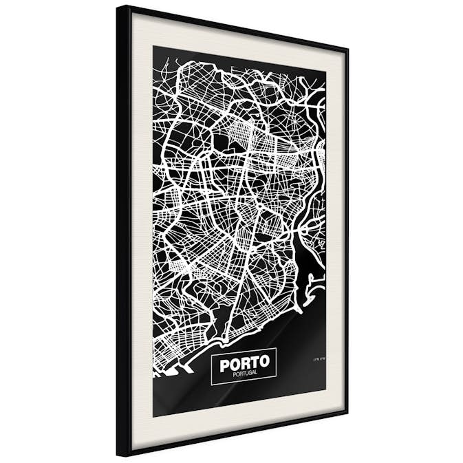 Poster Artgeist Affisch Negative Map Porto