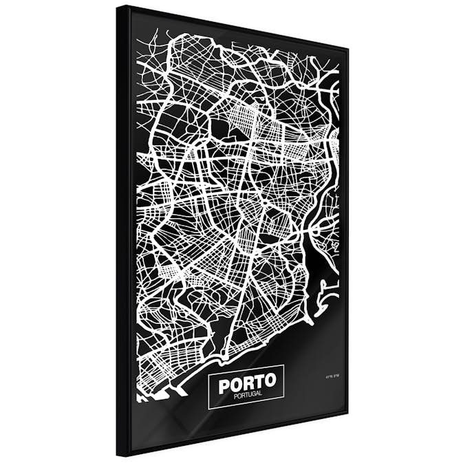 Poster Artgeist Affisch Negative Map Porto