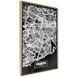 Poster Artgeist Affisch Negative Map Porto