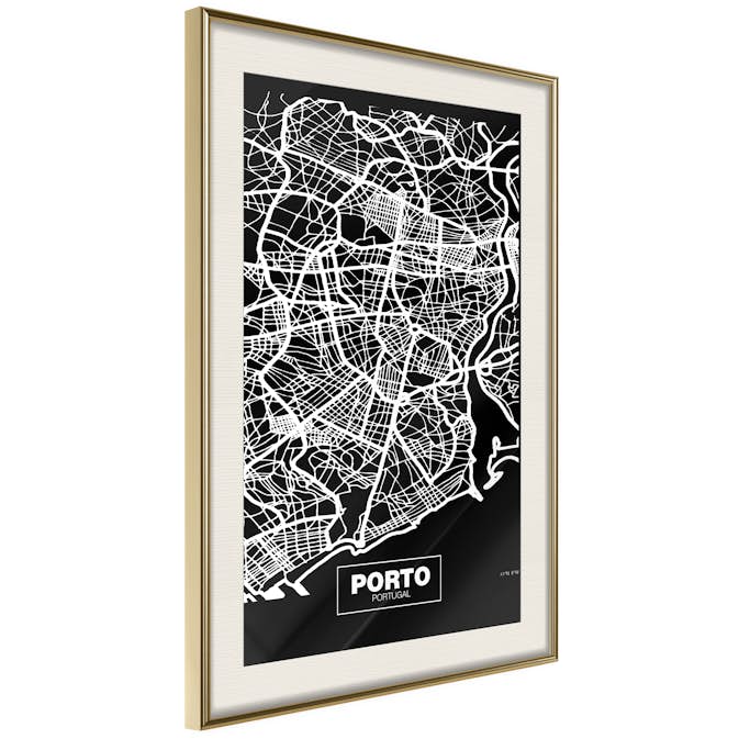 Poster Artgeist Affisch Negative Map Porto