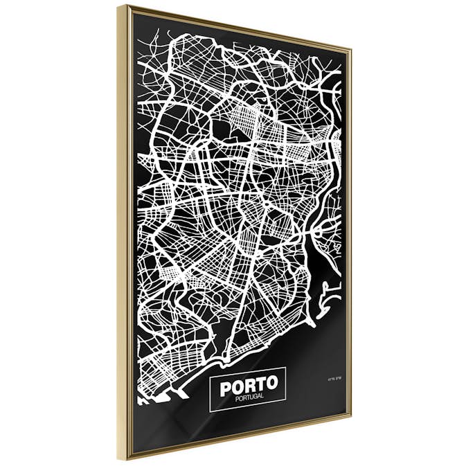 Poster Artgeist Affisch Negative Map Porto