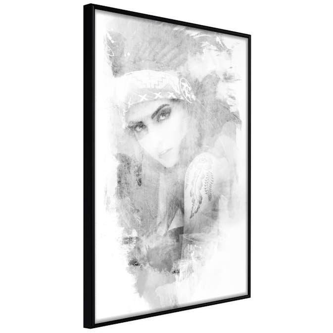 Poster Artgeist Affisch Ethnic Look Svart/Vit