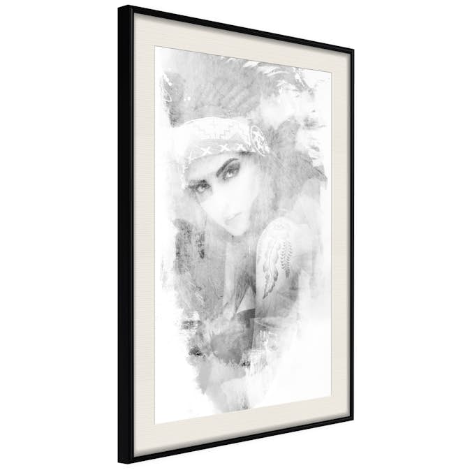 Poster Artgeist Affisch Ethnic Look Svart/Vit