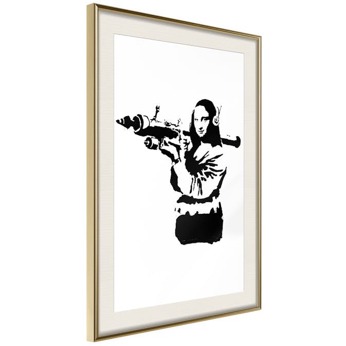 Poster Artgeist Affisch Banksy Mona Lisa with Rocket Launcher