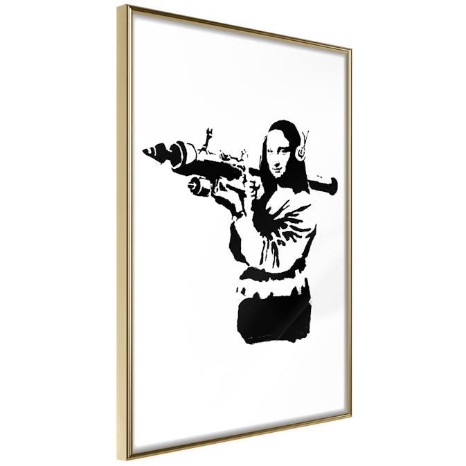 Poster Artgeist Affisch Banksy Mona Lisa with Rocket Launcher
