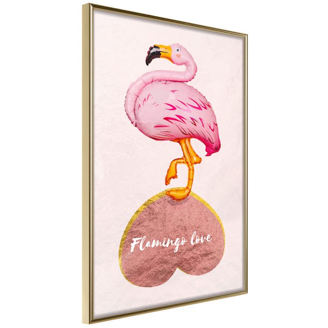 Poster Artgeist Affisch Flamingo in Love