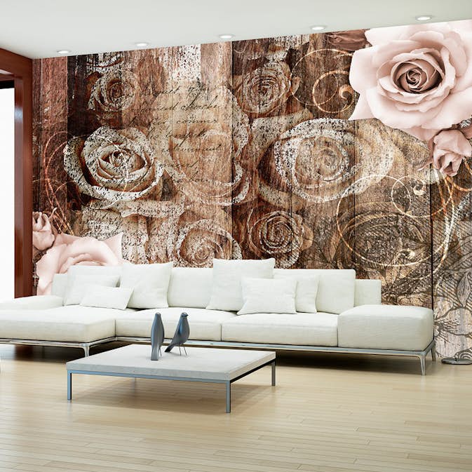 Fototapet Arkiio Old Wood & Roses