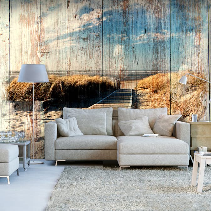 Fototapet Arkiio Självhäftande Wooden Beach