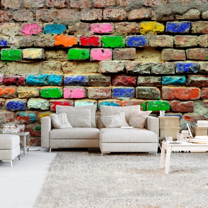 Fototapet Arkiio Självhäftande Colourful Bricks