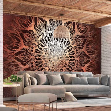 Fototapet Arkiio Självhäftande Spider Web Orange