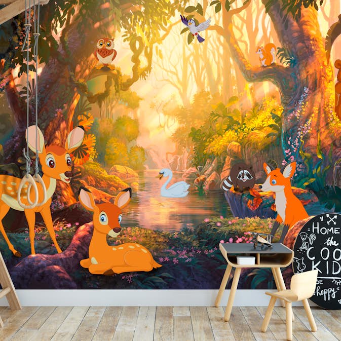 Fototapet Arkiio Självhäftande Animals In The Forest