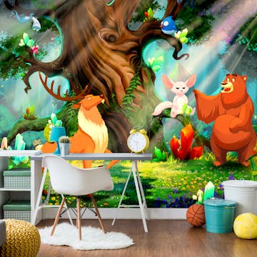 Fototapet Arkiio Självhäftande Bear And Friends