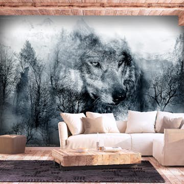 Fototapet Arkiio Mountain Predator Black And White