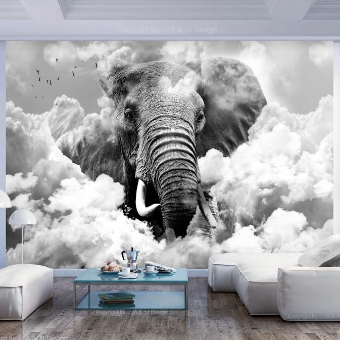 Fototapet Arkiio Elephant In The Clouds Black And White