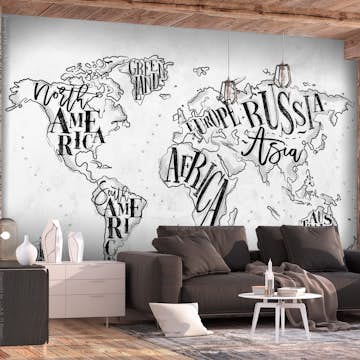 Fototapet Arkiio Retro Continents Grå