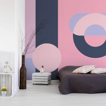 Fototapet Arkiio Självhäftande Geometric Wreath Violet