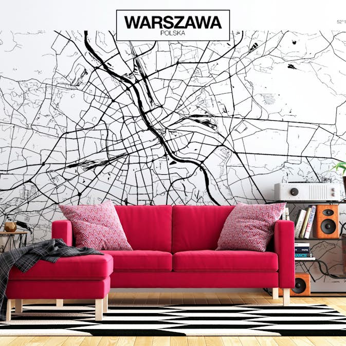 Fototapet Arkiio Warsaw Map