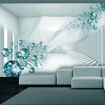 Fototapet Arkiio Självhäftande Diamond Corridor Turquoise