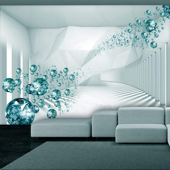 Fototapet Arkiio Självhäftande Diamond Corridor Turquoise