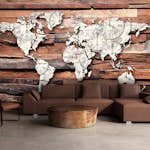 Fototapet Arkiio Map On Wood