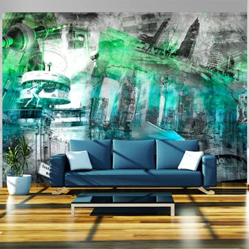 Fototapet Arkiio Berlin Kollage Grön