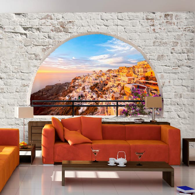 Fototapet Arkiio Självhäftande Santorini