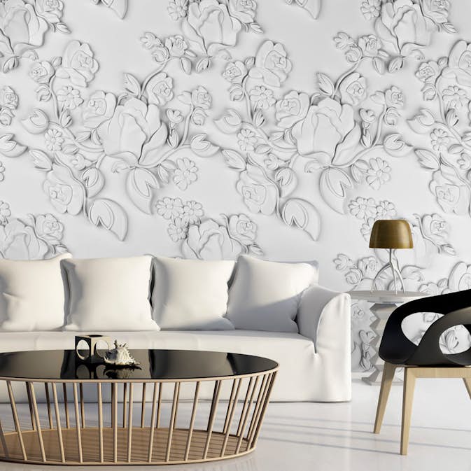 Fototapet Arkiio White Ornament: Roses