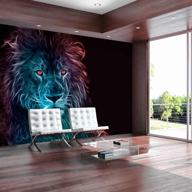 Fototapet Arkiio Självhäftande Abstract Lion Rainbow