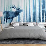 Fototapet Arkiio Deer In The Snow Blå