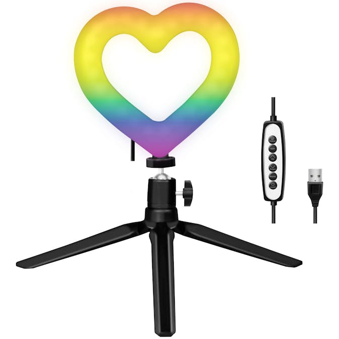 Ljusring LogiLink Hjärtform RGB Med Bordsstativ