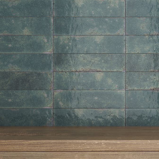 Kakel Tenfors Vibrant Green Blank 7x28 cm