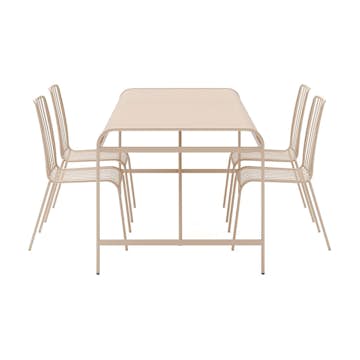 Matgrupp Comfort Garden Jarva Liten Matgrupp Utomhus 200 cm med 4 stolar i metall