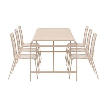 Matgrupp Comfort Garden Jarva Stor Matgrupp Utomhus 200 cm med 6 stolar i metall