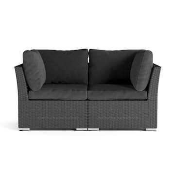 Utesoffa Comfort Garden Wisconsin Premium Loungesoffa Utomhus med Armstöd 2-sits Konstrotting