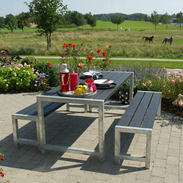 Bänkset Utomhus PLUS Svart