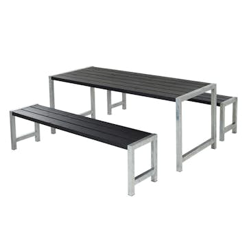 Bänkset Utomhus PLUS Svart