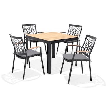 Matgrupp LifestyleGarden Portals 95 cm med 4 Tree Stolar