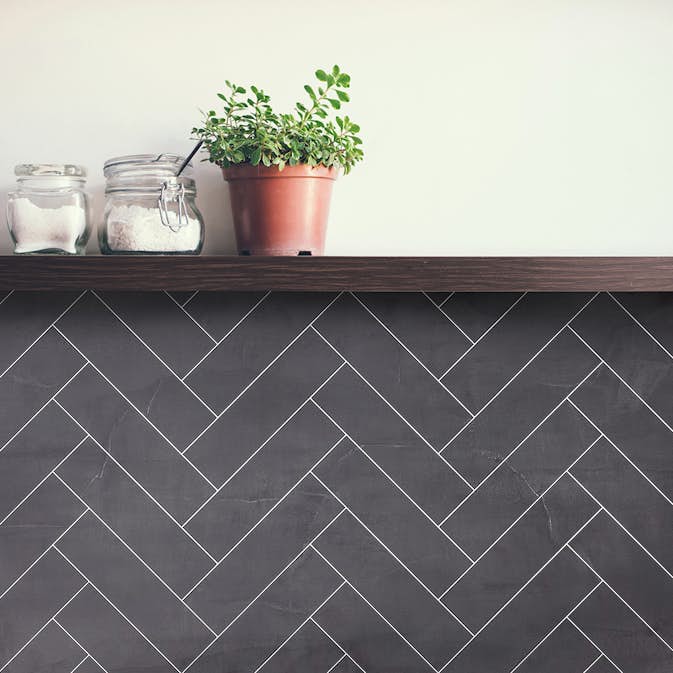 Väggskiva BerryAlloc Kitchen Wall Svart Kalk Fiskben