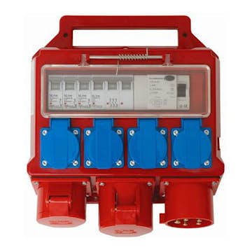 Byggplatscentral Byggström med Jordfelsbrytare 32 A, Typ 3