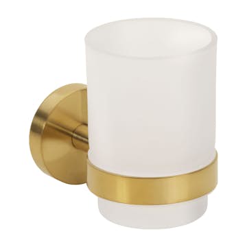 Tandborstglas Duschbyggarna Brass med Hållare